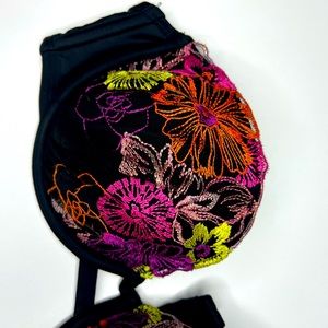 Embroidered bikini top